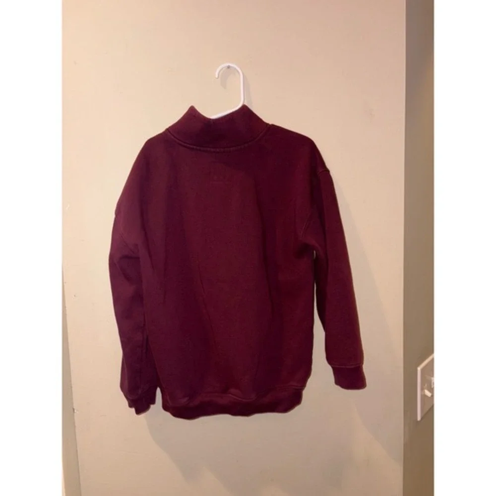 Kids Gap 1969 Burgundy Fleece Quarter Zip Sweatshirt Size Small‎